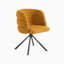 Ensemble de deux chaises rembourrées à rotation partielle avec base en métal, siège polyvalent pour bureau, salle à manger et coiffeuse