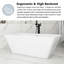 66 Inch Glossy White Acrylic Freestanding Soaking Bathtub