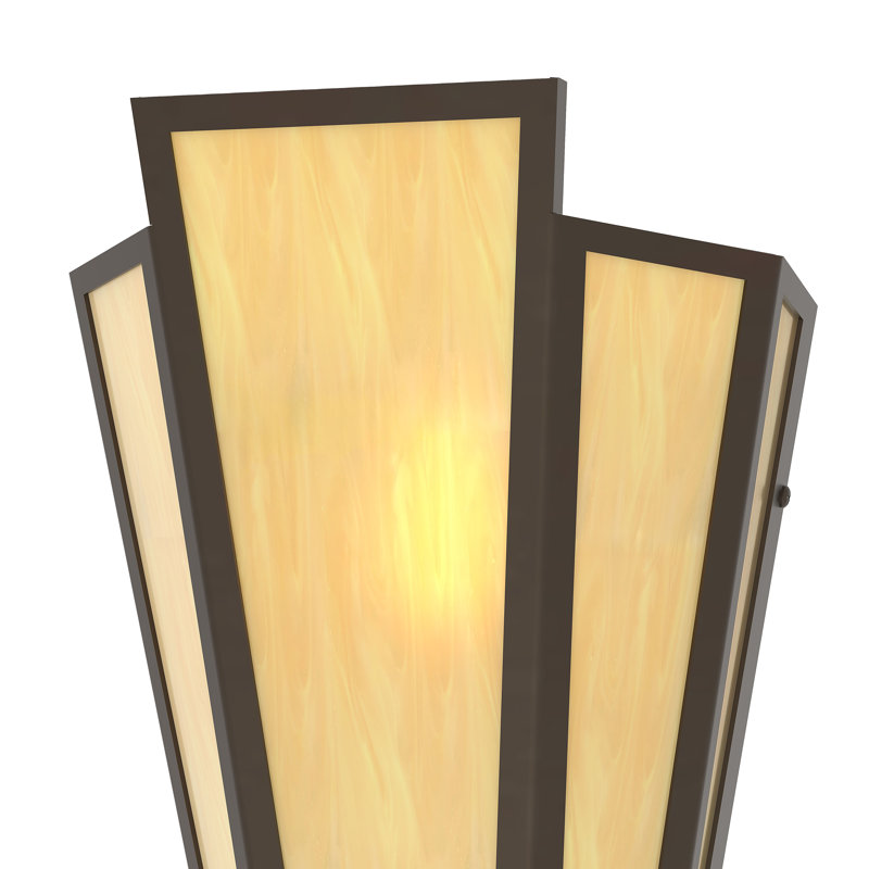 Brum 2 - Light Flush Mounted Sconce, Oil Rubbed Bronze, Amber, Glass