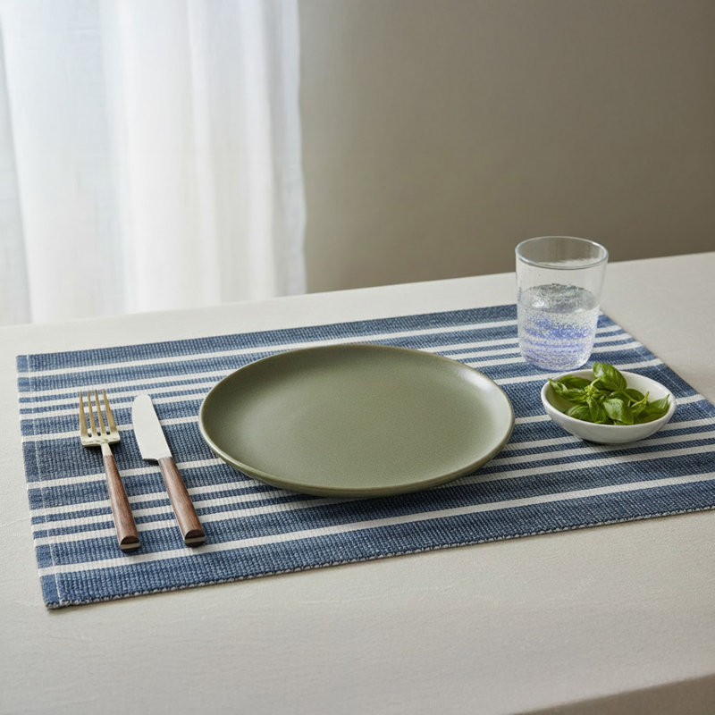 Napperon Chambray, Bleu