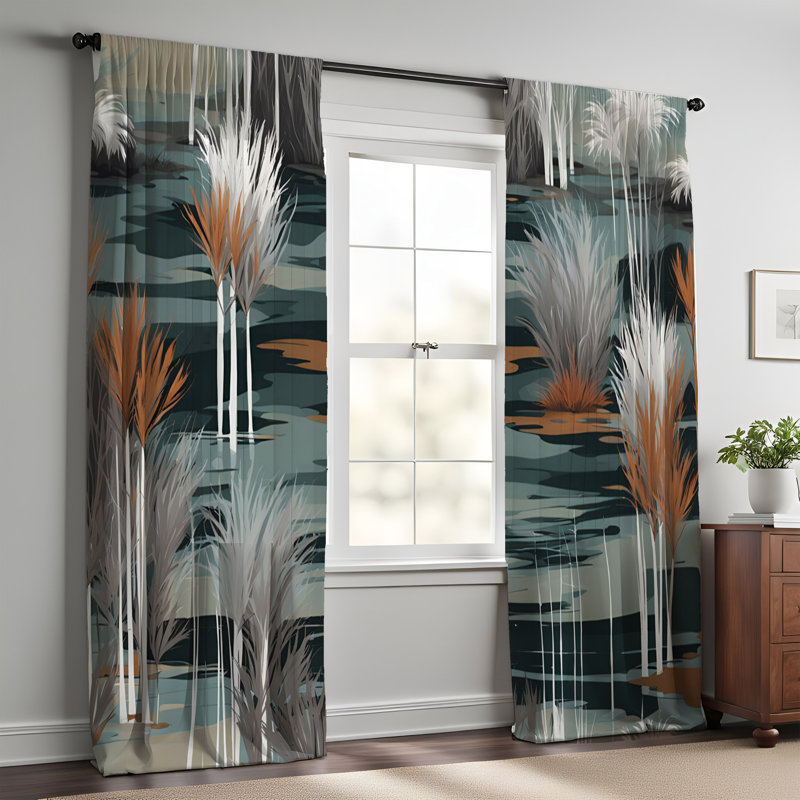 Paire de rideaux semi-transparents en polyester Elisbeth, L 20 po x L 82 po
