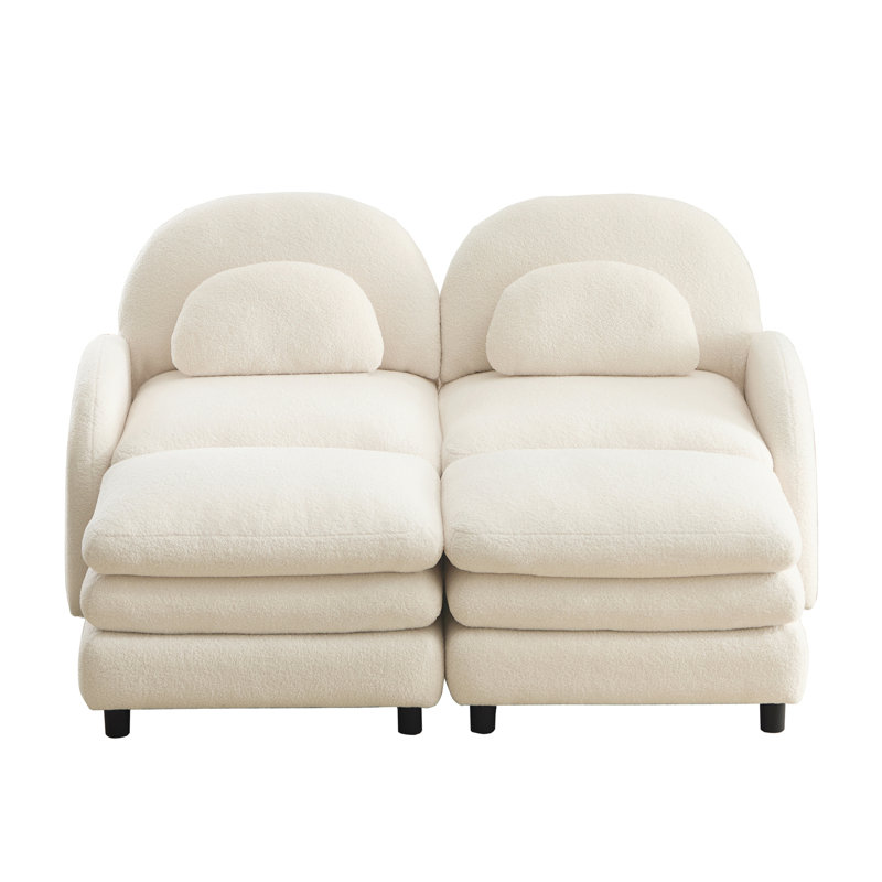 Canapé 2 places Teddy, Blanc beige