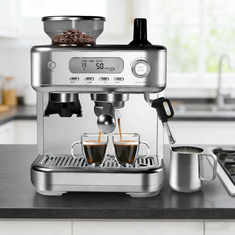 Premium Coffee Machine With 2.8L Water Tank 1450W. 20 Bar  Machine With Milk Fother. Barista Kit Perfect for Cappuccino. Latte & Macchiatos