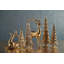 Merrigan Light Green Glass Tree on Gold Glitter Base, Set of 2-146841130-146841131