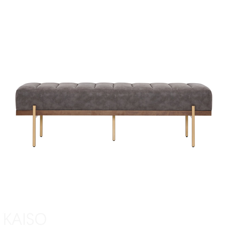 Banc rembourré avec repose-pieds capitonné