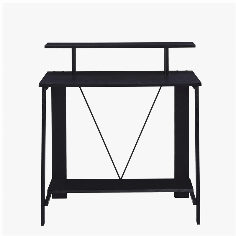 Bureau d'écriture noir avec tablette supérieure, Noir