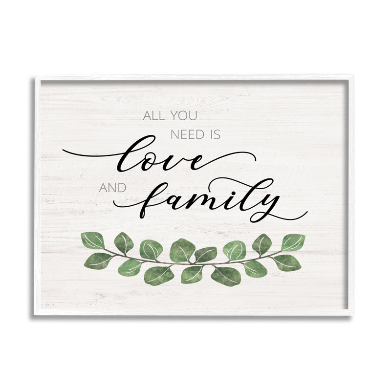 Besoin d'amour et de famille, H 20 po x l 20 po x P 1,5 po, Giclée encadrée blanc bord de mer