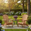 Chaise Adirondack pliable pour l'extérieur, siège de patio en bois pour le jardin, la terrasse, la pelouse et la cour (ensemble de 2)