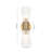 2 - Light Pleated Glass Hourglass Up And Down Cone Wall Light
