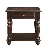 Modern Traditional Style End Table With Drawer And Bottom Shelf Espresso Finish Living Room Furniture 1Pc