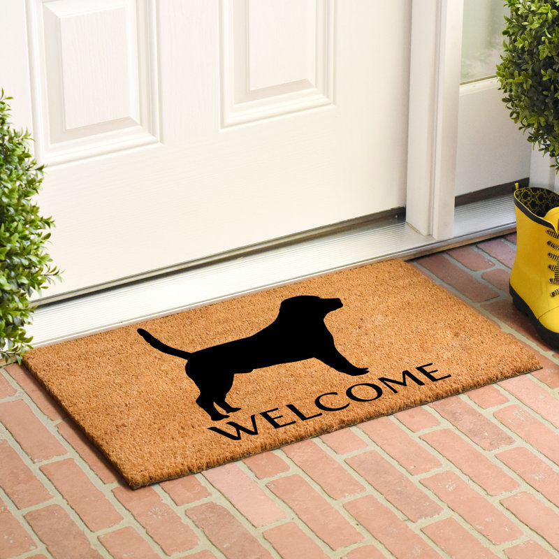 Tapis de porte d’extérieur antidérapant beagle Bouleaux, L 36 po x l 24 po x P 0,6 po