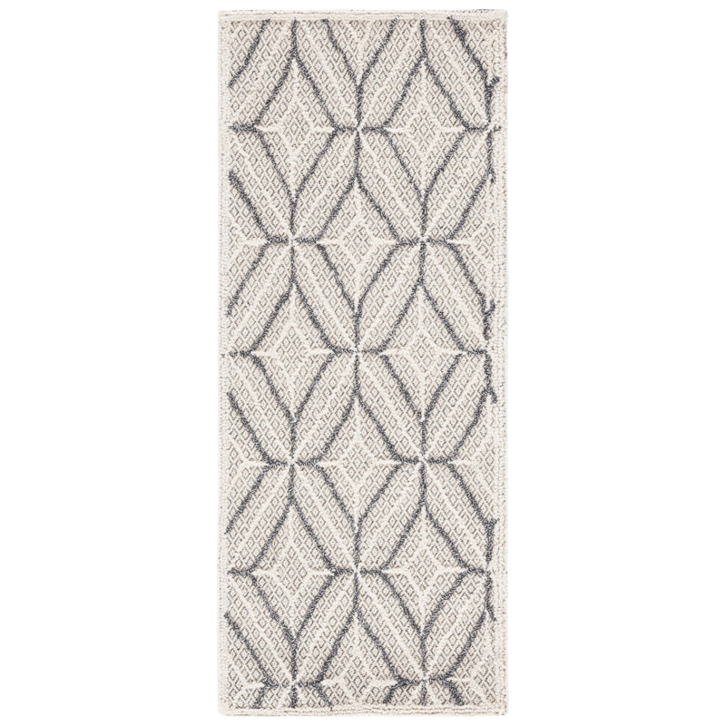 Loretto Trace Hand Tufted Wool Geometric Rug, Rectangle 2' x 5'