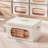 2-piece Fabric Storage Box with Lid and Handle, Tianshan Cotton Linen Blend, Foldable, Suitable for Storage in Bedrooms, Living Rooms, and Dormitories, Beige (17.7”L x 13.7”W x 10.2”H)
