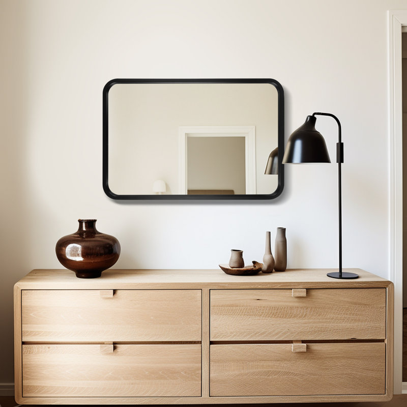 Miroir mural Sarwat, Noir, 30 po x 20 po
