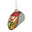 Ornement de Noël en verre taco 4 po argent et or