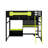 Full Size Wood Loft Bed With Desk, Shelves, LED Lights, USB Ports And Pegboard-1549959824