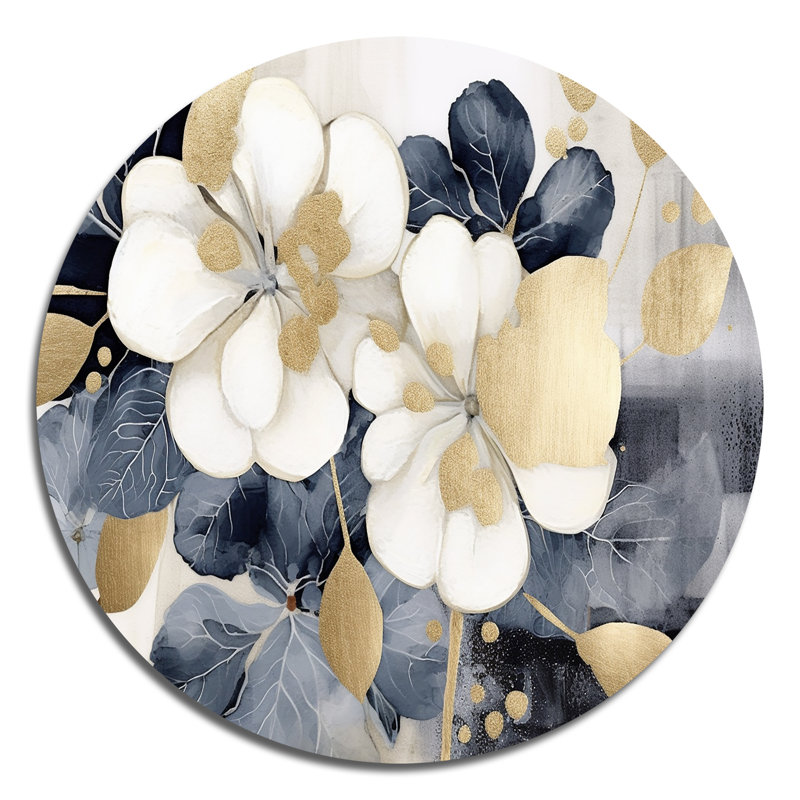 Matys - art floral rond en métal, H 36 po x l 36 po