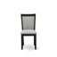 L'ensemble de 3 tables de salle à manger modernes comprend une table de cuisine ronde avec piédestal et 2 chaises rembourrées en tissu Shitake, noir brossé-1120927365-1120883398