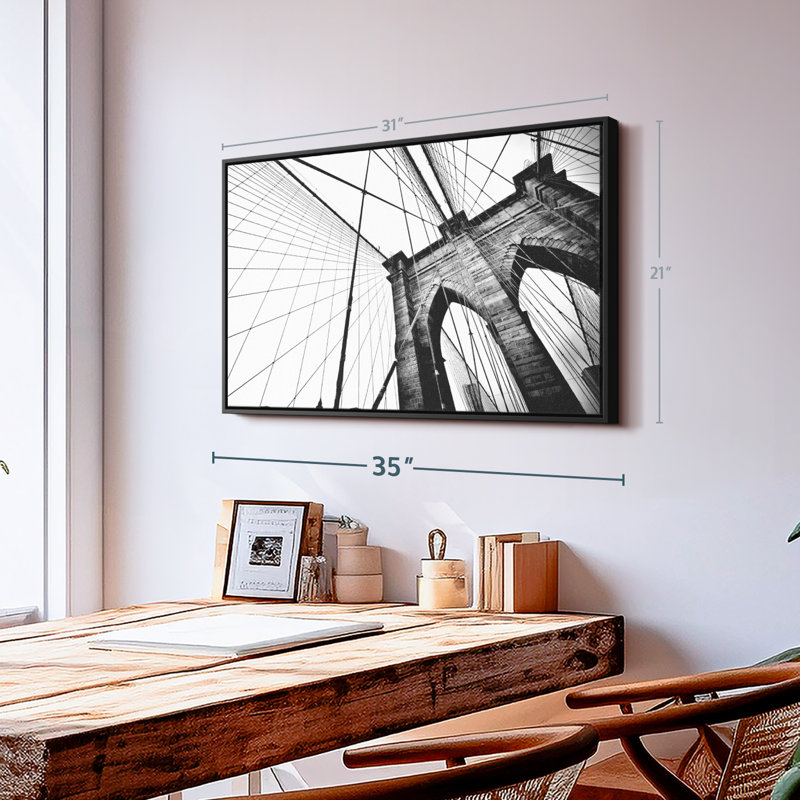 «Brooklyn Suspension Bridge Wall Art», H 21 po x l 31 po