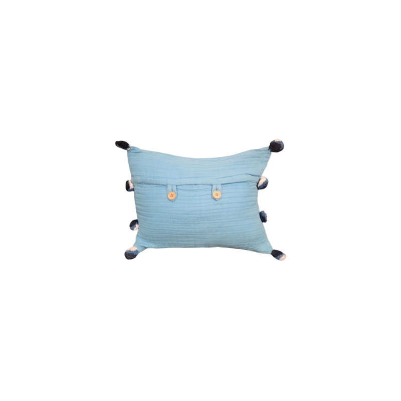 Ls Romy Muslin Pillow , Sky Blue
