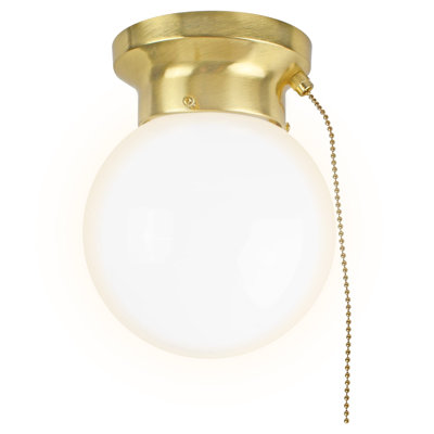 Plafonnier encastré en verre 6 po à DEL avec chaîne de traction - Luminaire sphérique - Luminaire 500 lumens 3000K