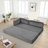 115" Modern Corduroy L-Shaped Modular Sectional Sofa Bed, Convertible 4-Seat Sectional Couch With Iron Frame-988412287
