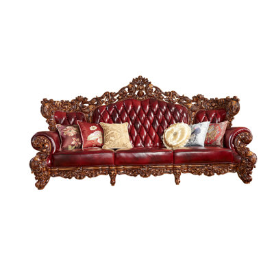 European Style High-grade Sofa 120.5'' Leather Sofa