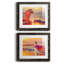 «Ocean Breeze», ensemble de 2 peintures sur papier encadrées-863635367-863635368