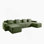 Modular 3 Seat U Shape Sectional Boneless Sofa With Deep Seat, Cloud-Like Comfort, Throw Pillows And 2 Movable Ottomans For Family Relaxation