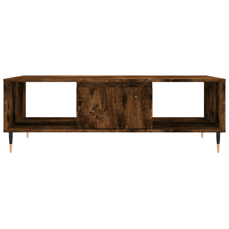 Bachar Four Leg Coffee Table with Storage, Smoked Oak