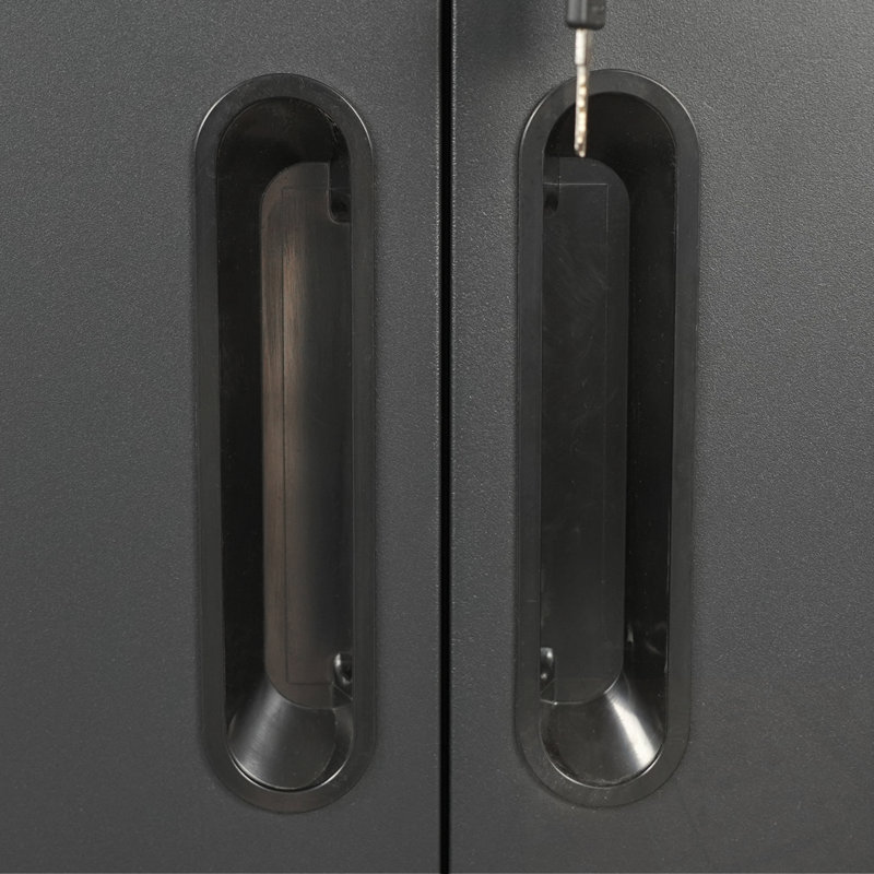 Armoire de rangement en métal avec roues et portes Lockabke