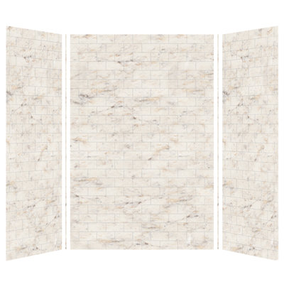 Mur de douche à trois panneaux 96 po x 60 po x 36 po Saramar