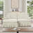 Chenille Loveseat with Flared Arms and ottoman-96757127