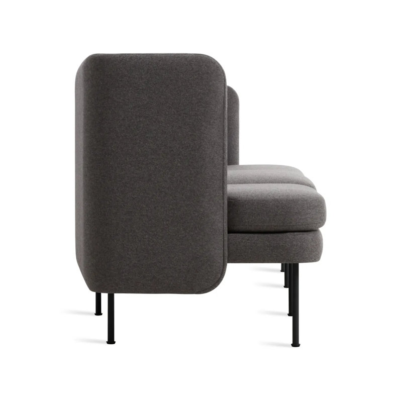 Bloke Sofa, Gabro Gray Wool Blend, 34" H x 95" W x 32" D, Oblivion