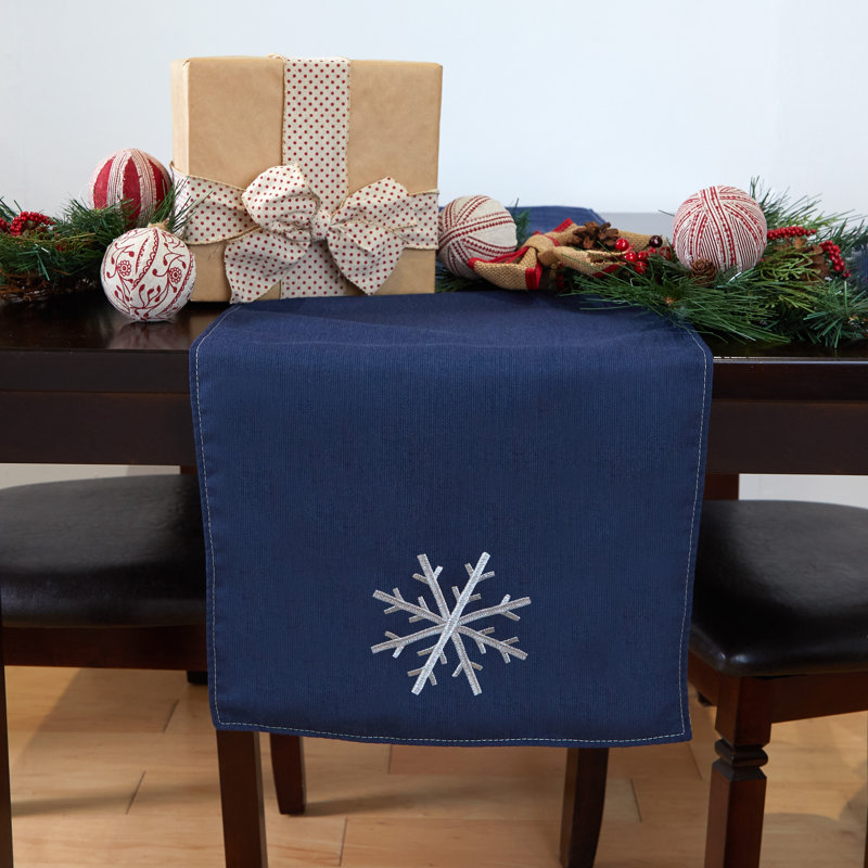 Sunbrella  Spectrum Indigo Christmas Table Runner, 16" D x 90" L
