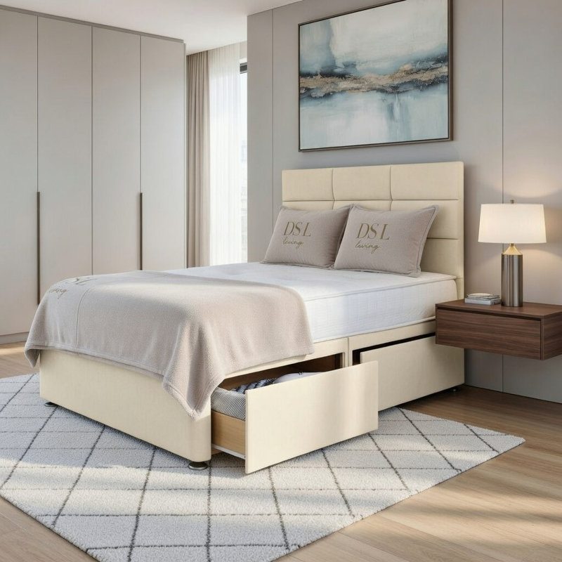 Alexzis Upholstered Bed, King Size, Cream