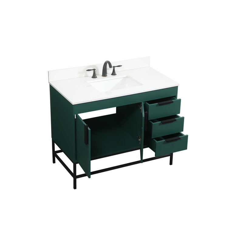 Ensemble de meuble-lavabo simple 42 po Eugene, vert