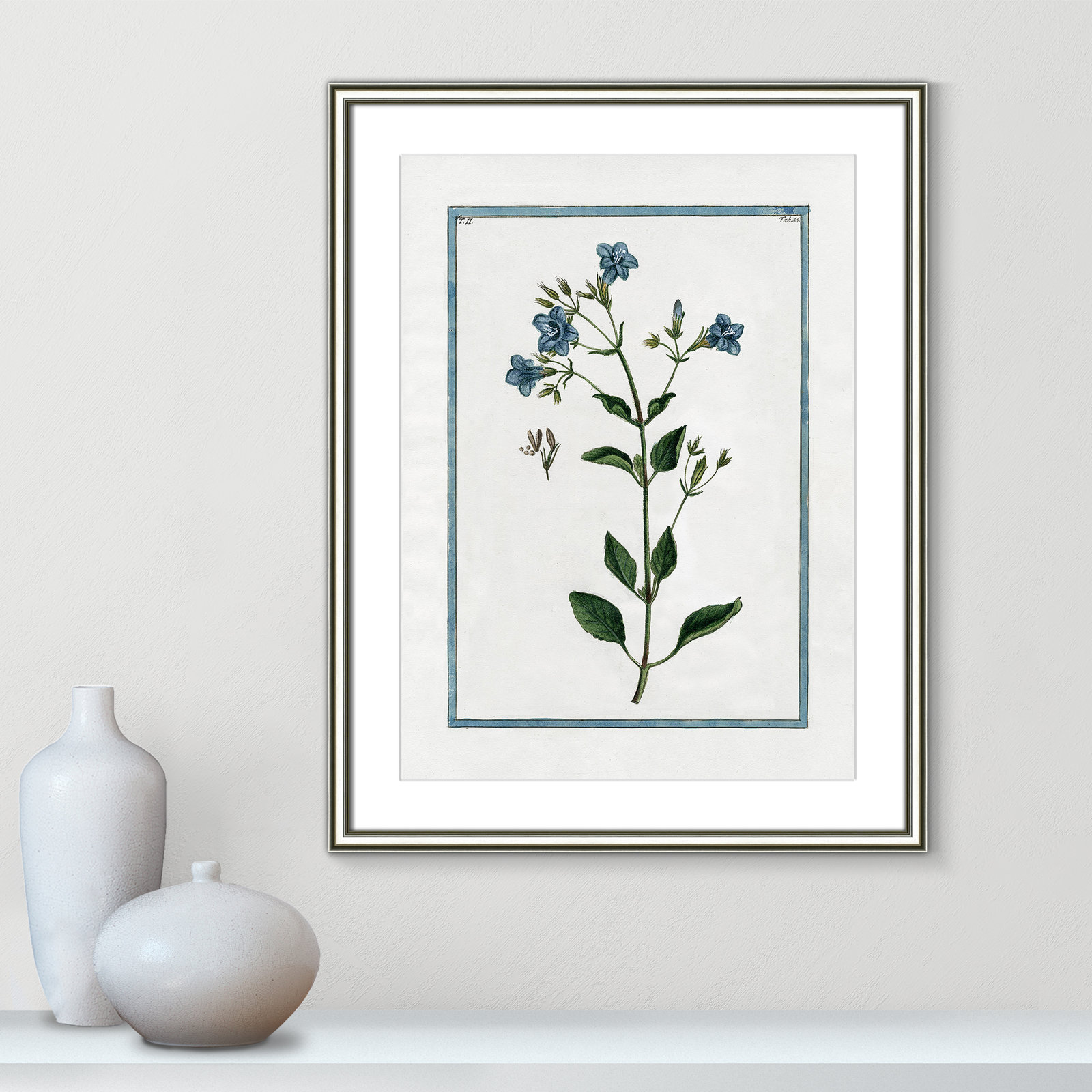 Colombe "Shabby Elegance Botanical II" Print, 18.25" W x 24.25" H, Silver Framed