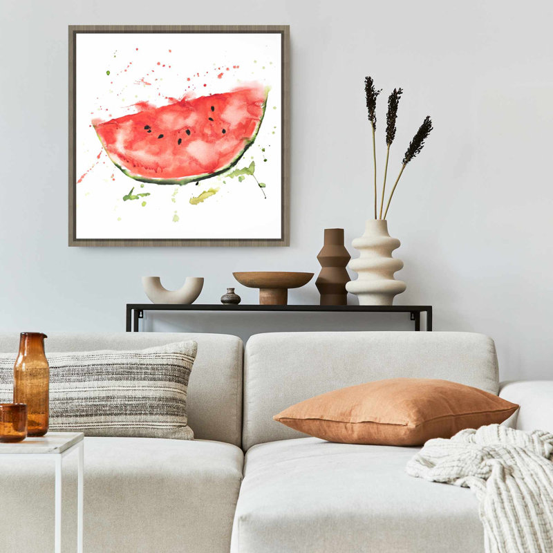 Watermelon Slice, toile encadrée rouge alimentaire