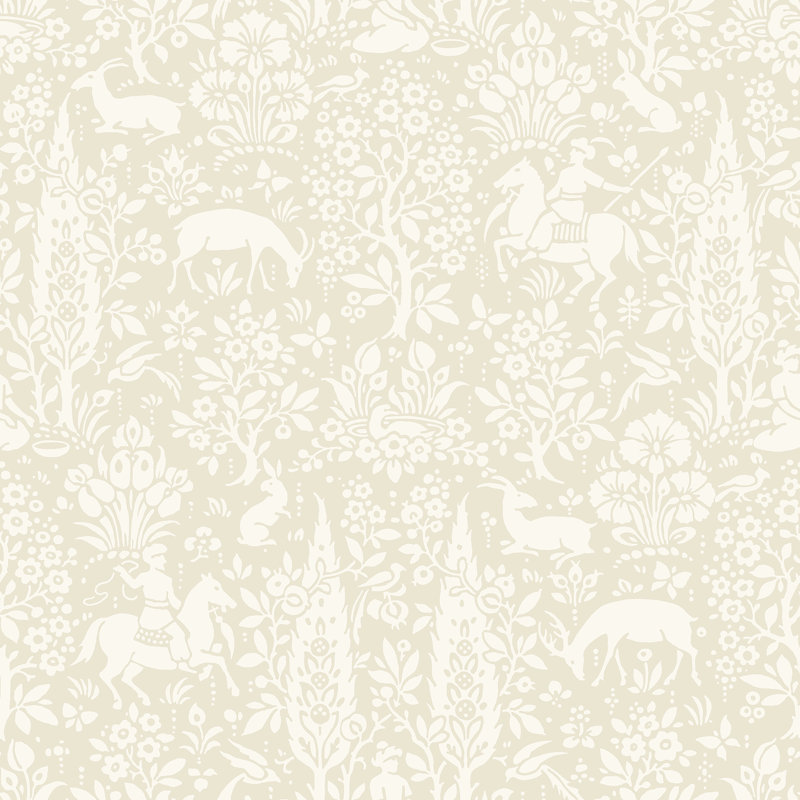 Zimmer Woodland 33' L x 20.5" W Wallpaper Roll, Cream