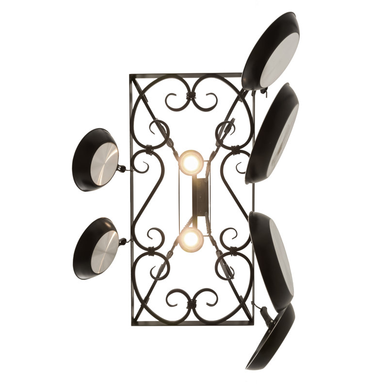 43" Long Caiden 2 Light Pot Rack