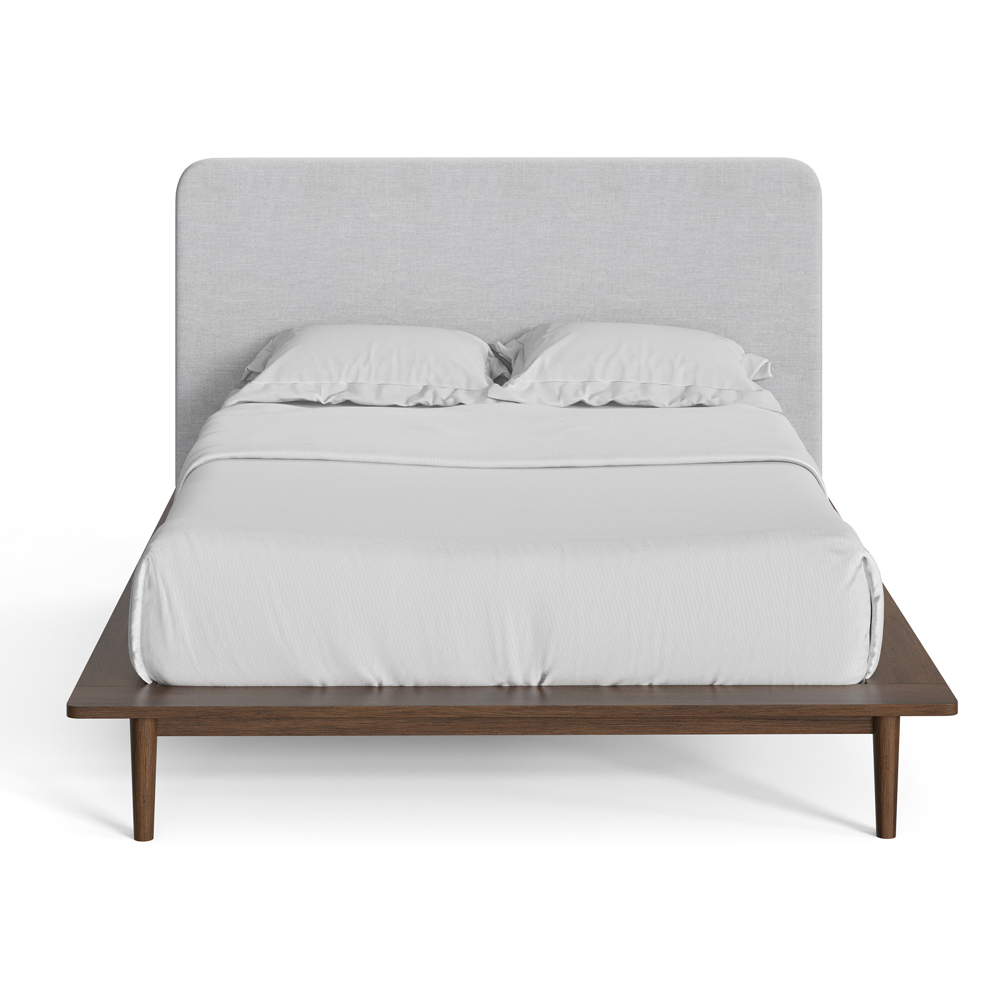 Alab Upholstered Bed, Full / Double, Walnut