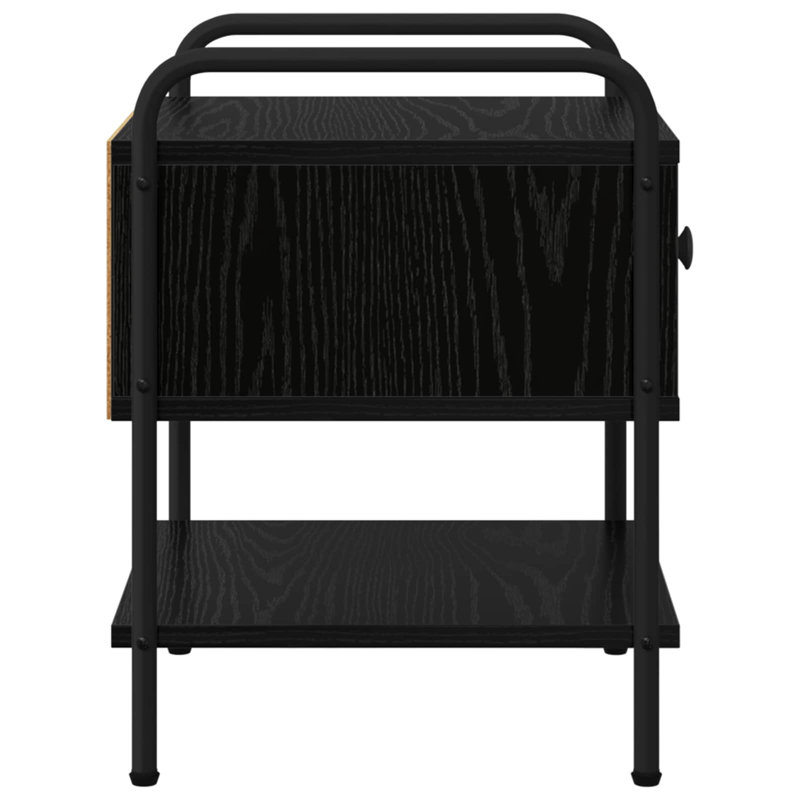 35 cm W Bedside Table, Black Oak