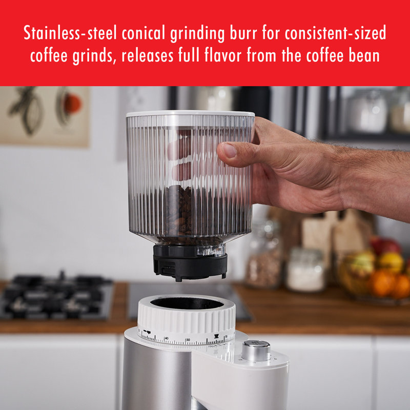 ZWILLING Enfinigy Coffee Bean Grinder, Silver