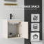 Meuble-lavabo flottant 16 po avec lavabo, porte à fermeture en douceur, lavabo en céramique, contreplaqué, kaki-36734448-36734457