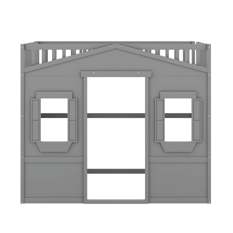 Lit mezzanine avec échelle House, Lit simple, Gris