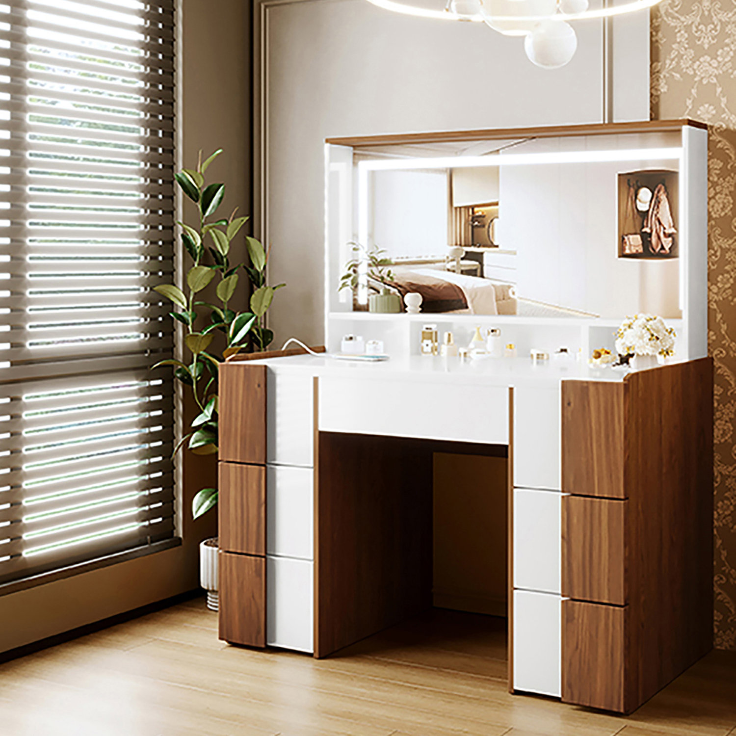 Ivy Bronx French Luxury Dresser Elegant Dresser With Illuminated Large ...