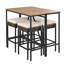 5 Ensemble de patio extérieur : Table et tabourets en bois avec coussins, pliables, imperméables, antirouille, marron : antidérapants, résistants aux intempéries, antirouille, gain de place.