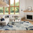 Megan 7'10" x 9'10" Grey Navy Tropical Rug-1886520071-1880375344