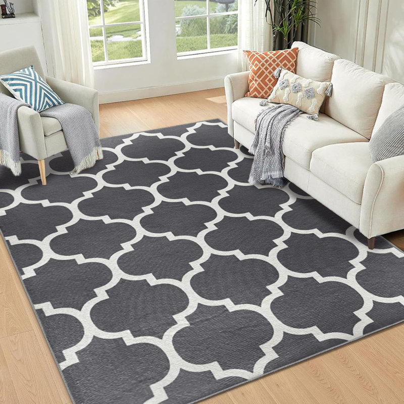 Modern Printed Area Rugs Durable High-Low Pile Soft Textured Non-Slip Carpet, Rectangle 120 x 170 cm